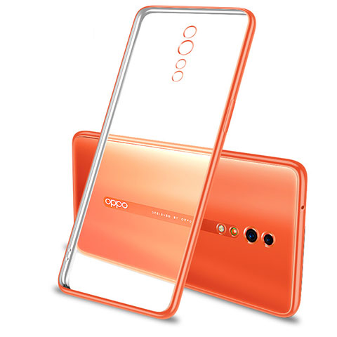 Silikon Schutzhülle Ultra Dünn Tasche Durchsichtig Transparent H01 für Oppo Reno Z Orange