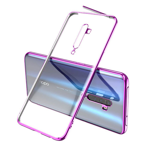 Silikon Schutzhülle Ultra Dünn Tasche Durchsichtig Transparent H01 für Oppo Reno2 Violett