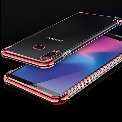 Silikon Schutzhülle Ultra Dünn Tasche Durchsichtig Transparent H01 für Samsung Galaxy A6s Rosegold