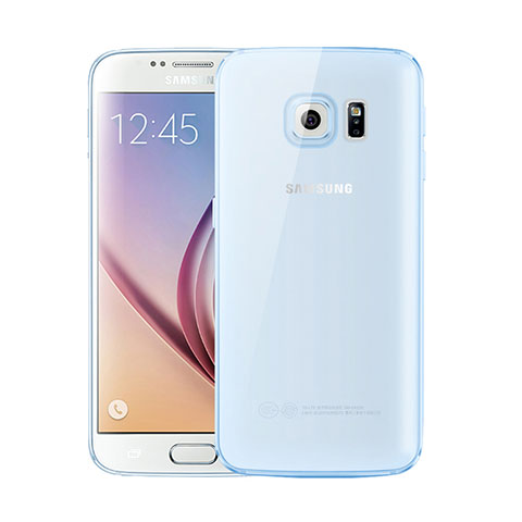 Silikon Schutzhülle Ultra Dünn Tasche Durchsichtig Transparent H01 für Samsung Galaxy S6 Duos SM-G920F G9200 Blau