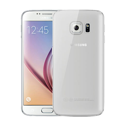 Silikon Schutzhülle Ultra Dünn Tasche Durchsichtig Transparent H01 für Samsung Galaxy S6 Duos SM-G920F G9200 Grau