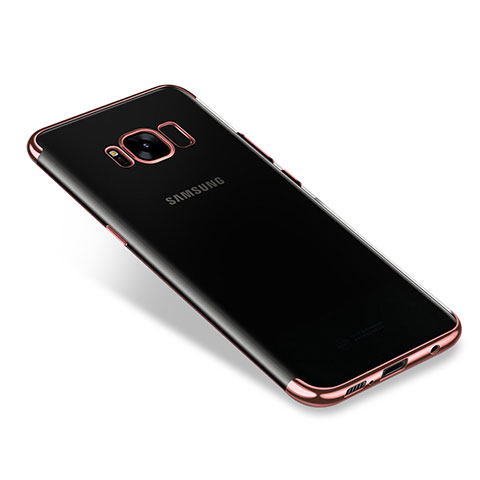 Silikon Schutzhülle Ultra Dünn Tasche Durchsichtig Transparent H01 für Samsung Galaxy S8 Plus Rosegold