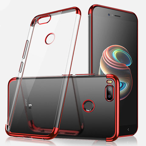 Silikon Schutzhülle Ultra Dünn Tasche Durchsichtig Transparent H01 für Xiaomi Mi 5X Rot