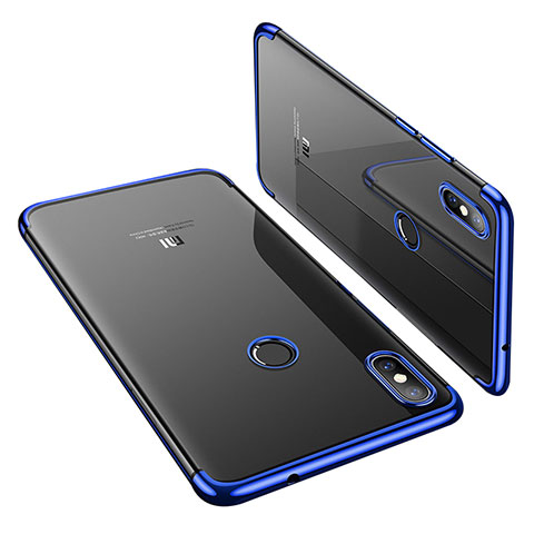 Silikon Schutzhülle Ultra Dünn Tasche Durchsichtig Transparent H01 für Xiaomi Mi 8 Blau