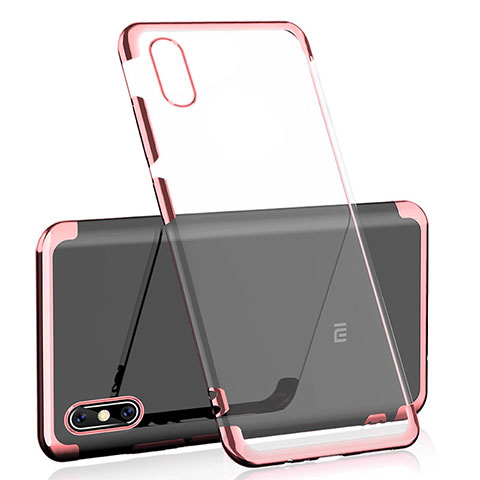 Silikon Schutzhülle Ultra Dünn Tasche Durchsichtig Transparent H01 für Xiaomi Mi 8 Explorer Rosegold