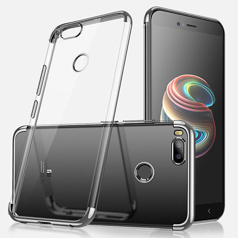 Silikon Schutzhülle Ultra Dünn Tasche Durchsichtig Transparent H01 für Xiaomi Mi A1 Silber