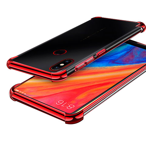 Silikon Schutzhülle Ultra Dünn Tasche Durchsichtig Transparent H01 für Xiaomi Mi Mix 2S Rot