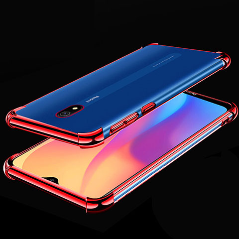 Silikon Schutzhülle Ultra Dünn Tasche Durchsichtig Transparent H01 für Xiaomi Redmi 8A Rot