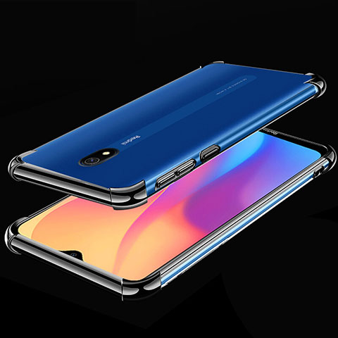 Silikon Schutzhülle Ultra Dünn Tasche Durchsichtig Transparent H01 für Xiaomi Redmi 8A Schwarz