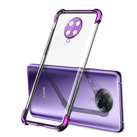 Silikon Schutzhülle Ultra Dünn Tasche Durchsichtig Transparent H01 für Xiaomi Redmi K30 Pro 5G Violett