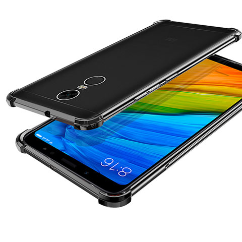 Silikon Schutzhülle Ultra Dünn Tasche Durchsichtig Transparent H01 für Xiaomi Redmi Note 5 Indian Version Schwarz