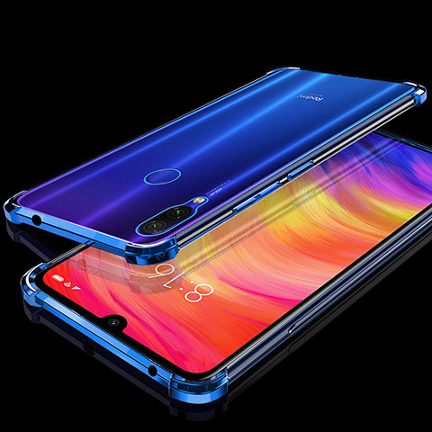 Silikon Schutzhülle Ultra Dünn Tasche Durchsichtig Transparent H01 für Xiaomi Redmi Note 7 Pro Blau