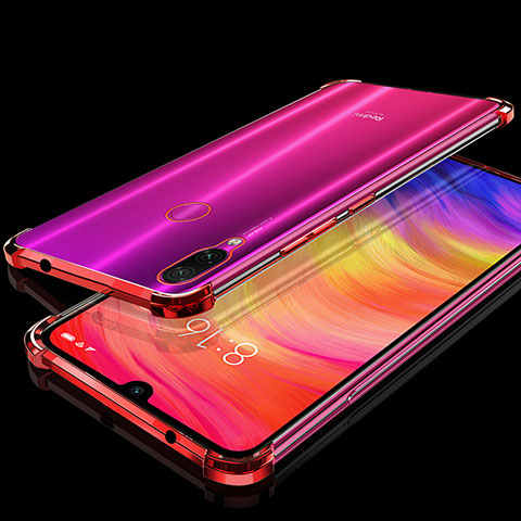 Silikon Schutzhülle Ultra Dünn Tasche Durchsichtig Transparent H01 für Xiaomi Redmi Note 7 Pro Rot