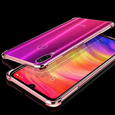 Silikon Schutzhülle Ultra Dünn Tasche Durchsichtig Transparent H01 für Xiaomi Redmi Note 7 Rosegold