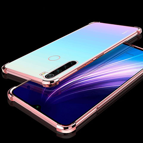 Silikon Schutzhülle Ultra Dünn Tasche Durchsichtig Transparent H01 für Xiaomi Redmi Note 8 Rosegold