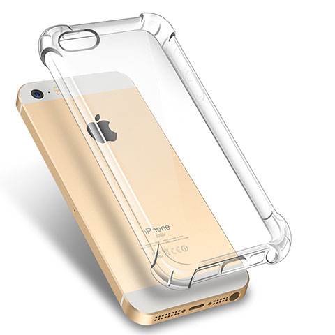 Silikon Schutzhülle Ultra Dünn Tasche Durchsichtig Transparent H02 für Apple iPhone 5 Klar