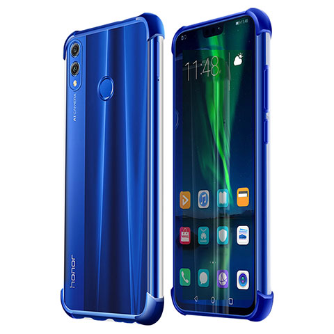 Silikon Schutzhülle Ultra Dünn Tasche Durchsichtig Transparent H02 für Huawei Honor View 10 Lite Blau