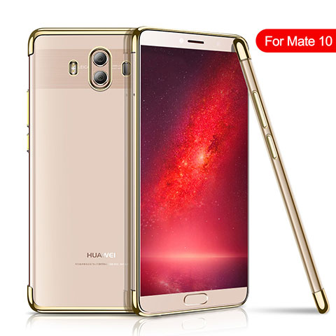 Silikon Schutzhülle Ultra Dünn Tasche Durchsichtig Transparent H02 für Huawei Mate 10 Gold