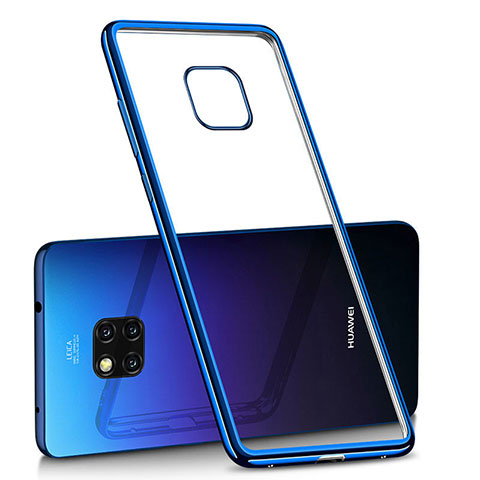 Silikon Schutzhülle Ultra Dünn Tasche Durchsichtig Transparent H02 für Huawei Mate 20 Pro Blau