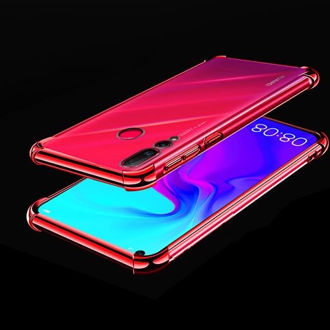 Silikon Schutzhülle Ultra Dünn Tasche Durchsichtig Transparent H02 für Huawei Nova 4 Rot