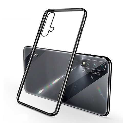 Silikon Schutzhülle Ultra Dünn Tasche Durchsichtig Transparent H02 für Huawei Nova 5 Schwarz