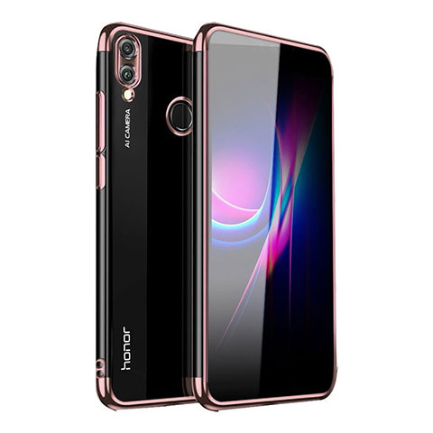 Silikon Schutzhülle Ultra Dünn Tasche Durchsichtig Transparent H02 für Huawei P Smart (2019) Rosegold