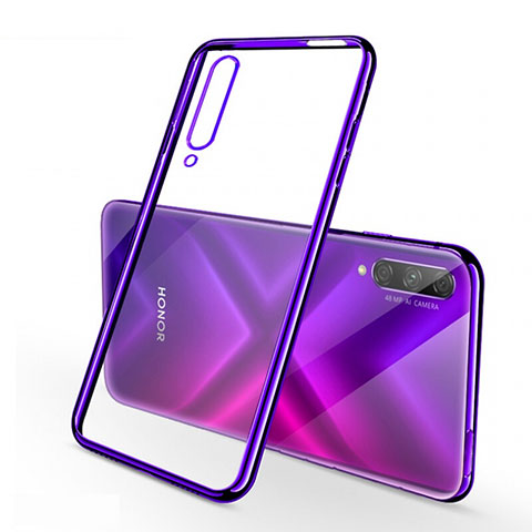 Silikon Schutzhülle Ultra Dünn Tasche Durchsichtig Transparent H02 für Huawei P Smart Pro (2019) Violett