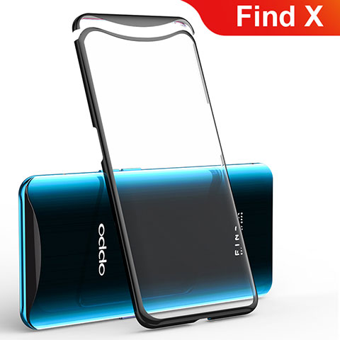 Silikon Schutzhülle Ultra Dünn Tasche Durchsichtig Transparent H02 für Oppo Find X Schwarz