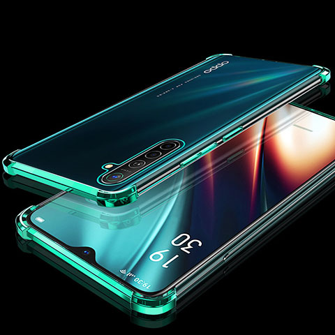 Silikon Schutzhülle Ultra Dünn Tasche Durchsichtig Transparent H02 für Oppo K5 Grün