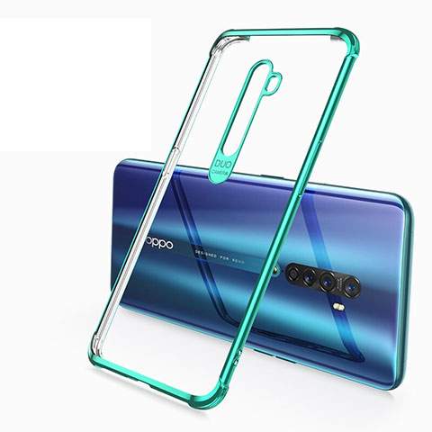 Silikon Schutzhülle Ultra Dünn Tasche Durchsichtig Transparent H02 für Oppo Reno2 Grün