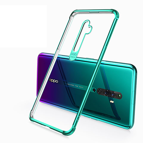 Silikon Schutzhülle Ultra Dünn Tasche Durchsichtig Transparent H02 für Oppo Reno2 Z Grün