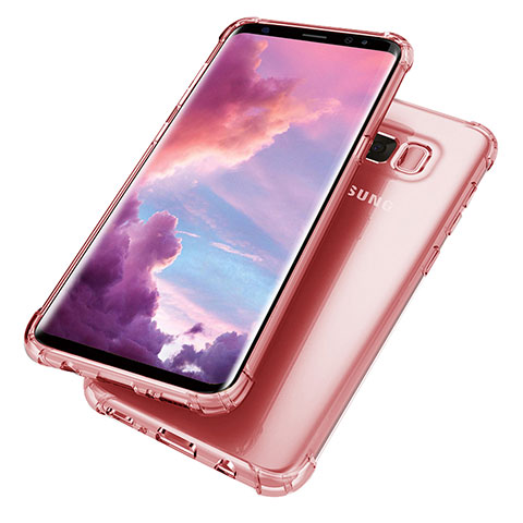 Silikon Schutzhülle Ultra Dünn Tasche Durchsichtig Transparent H02 für Samsung Galaxy S8 Plus Rosa