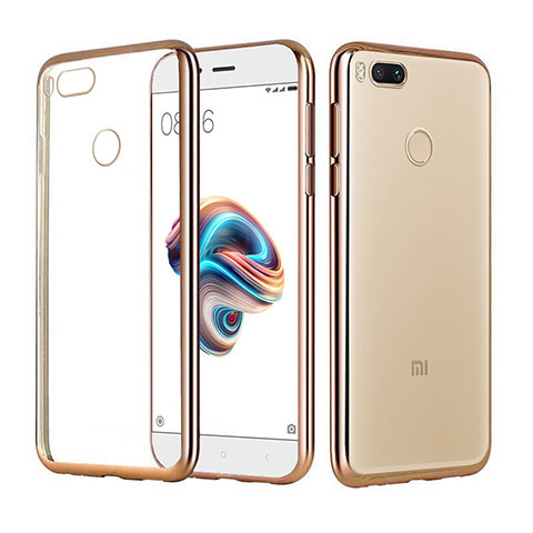 Silikon Schutzhülle Ultra Dünn Tasche Durchsichtig Transparent H02 für Xiaomi Mi 5X Gold