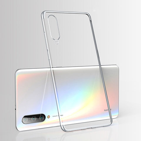 Silikon Schutzhülle Ultra Dünn Tasche Durchsichtig Transparent H02 für Xiaomi Mi A3 Silber