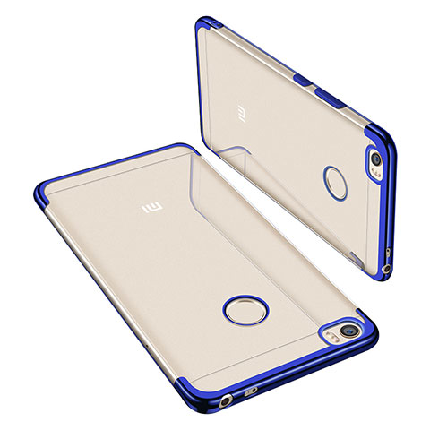 Silikon Schutzhülle Ultra Dünn Tasche Durchsichtig Transparent H02 für Xiaomi Mi Max Blau