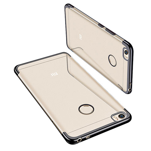 Silikon Schutzhülle Ultra Dünn Tasche Durchsichtig Transparent H02 für Xiaomi Mi Max Schwarz