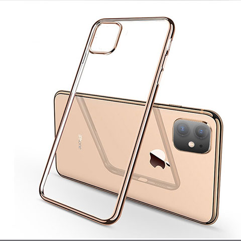 Silikon Schutzhülle Ultra Dünn Tasche Durchsichtig Transparent H03 für Apple iPhone 11 Gold