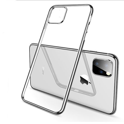 Silikon Schutzhülle Ultra Dünn Tasche Durchsichtig Transparent H03 für Apple iPhone 11 Pro Max Silber