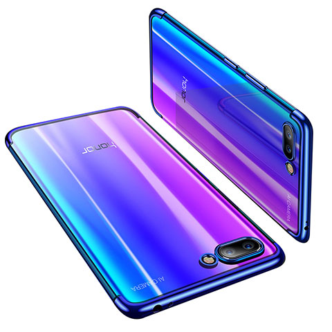 Silikon Schutzhülle Ultra Dünn Tasche Durchsichtig Transparent H03 für Huawei Honor 10 Blau