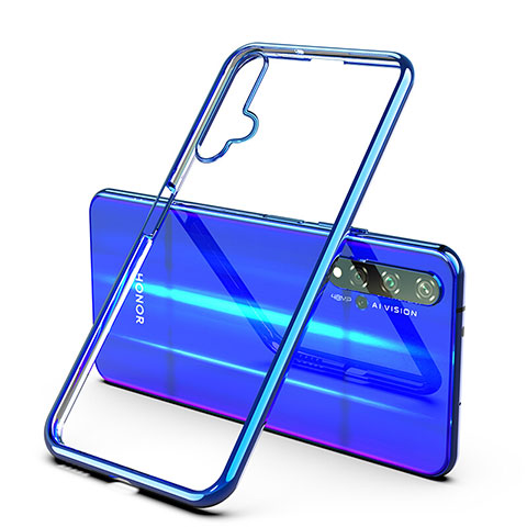 Silikon Schutzhülle Ultra Dünn Tasche Durchsichtig Transparent H03 für Huawei Honor 20 Blau