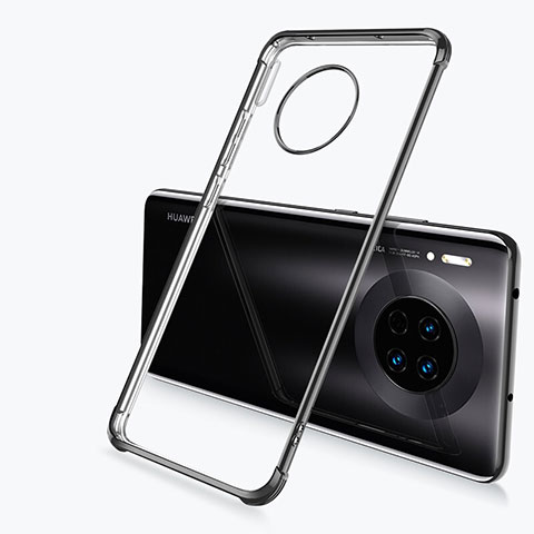 Silikon Schutzhülle Ultra Dünn Tasche Durchsichtig Transparent H03 für Huawei Mate 30 Schwarz