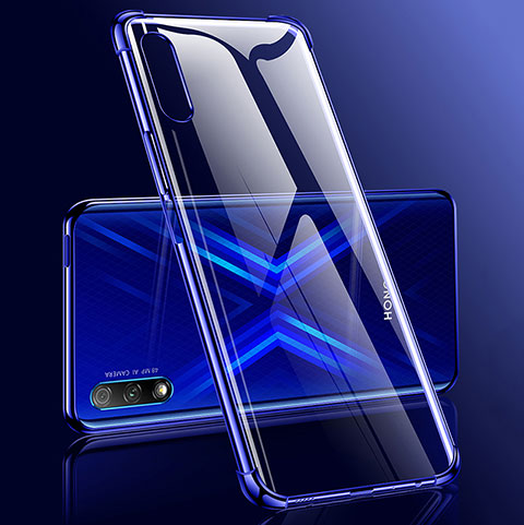 Silikon Schutzhülle Ultra Dünn Tasche Durchsichtig Transparent H03 für Huawei P Smart Z (2019) Blau