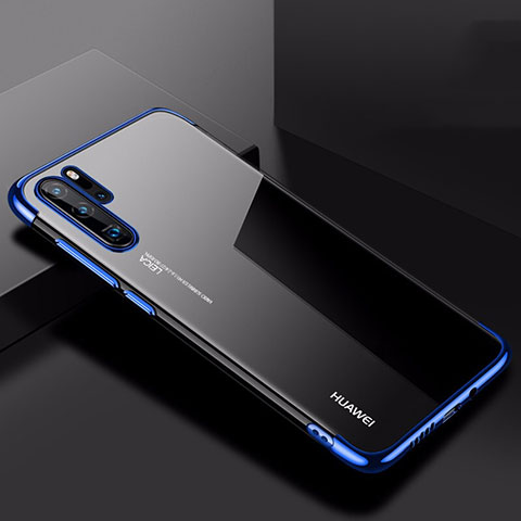 Silikon Schutzhülle Ultra Dünn Tasche Durchsichtig Transparent H03 für Huawei P30 Pro New Edition Blau