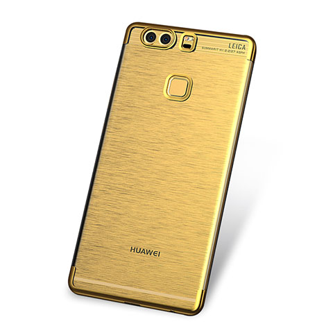 Silikon Schutzhülle Ultra Dünn Tasche Durchsichtig Transparent H03 für Huawei P9 Plus Gold