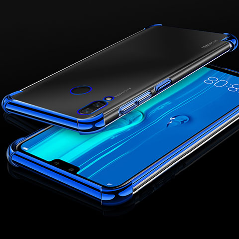 Silikon Schutzhülle Ultra Dünn Tasche Durchsichtig Transparent H03 für Huawei Y9 (2019) Blau