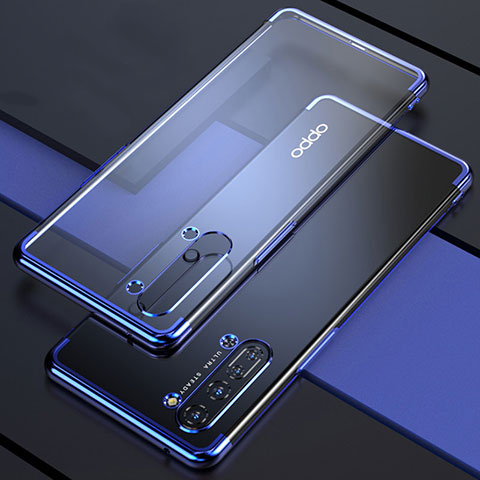 Silikon Schutzhülle Ultra Dünn Tasche Durchsichtig Transparent H03 für Oppo F15 Blau