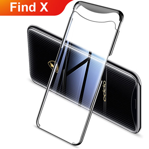 Silikon Schutzhülle Ultra Dünn Tasche Durchsichtig Transparent H03 für Oppo Find X Schwarz