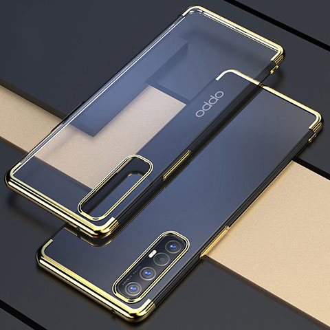 Silikon Schutzhülle Ultra Dünn Tasche Durchsichtig Transparent H03 für Oppo Find X2 Neo Gold