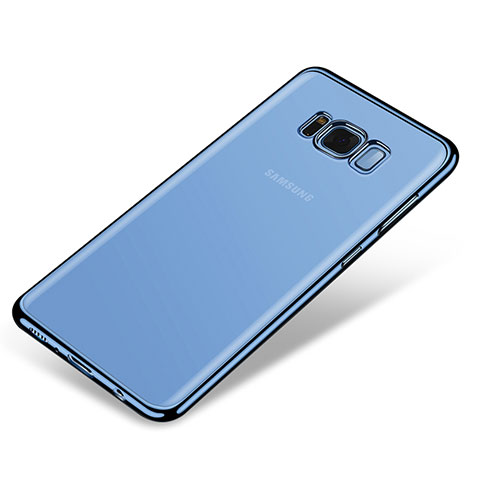 Silikon Schutzhülle Ultra Dünn Tasche Durchsichtig Transparent H03 für Samsung Galaxy S8 Blau