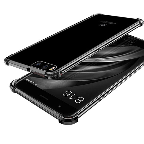 Silikon Schutzhülle Ultra Dünn Tasche Durchsichtig Transparent H03 für Xiaomi Mi 6 Schwarz